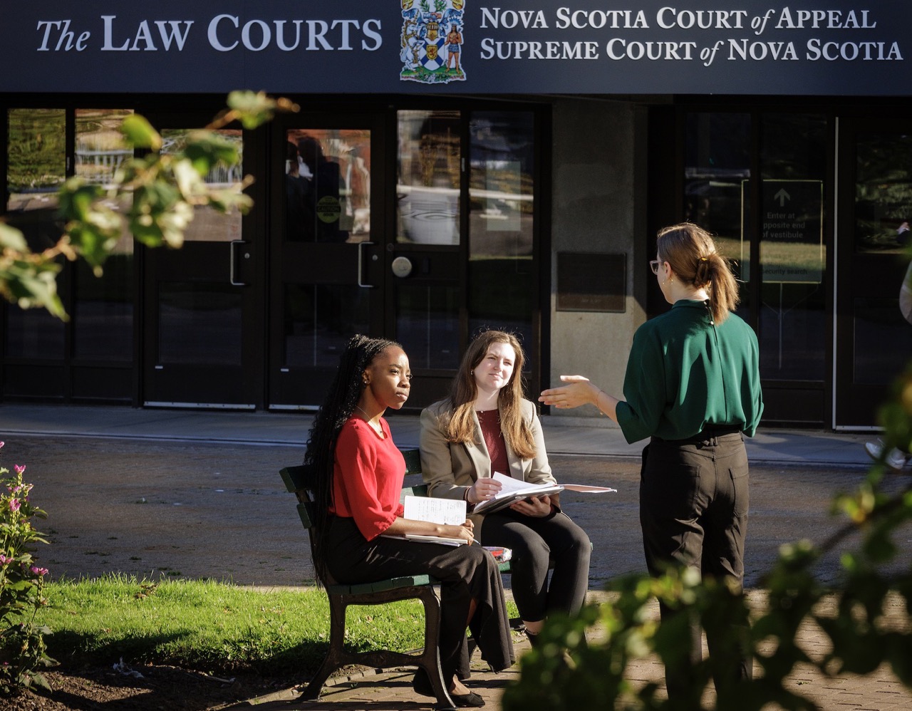 criminology students in front of courthouse